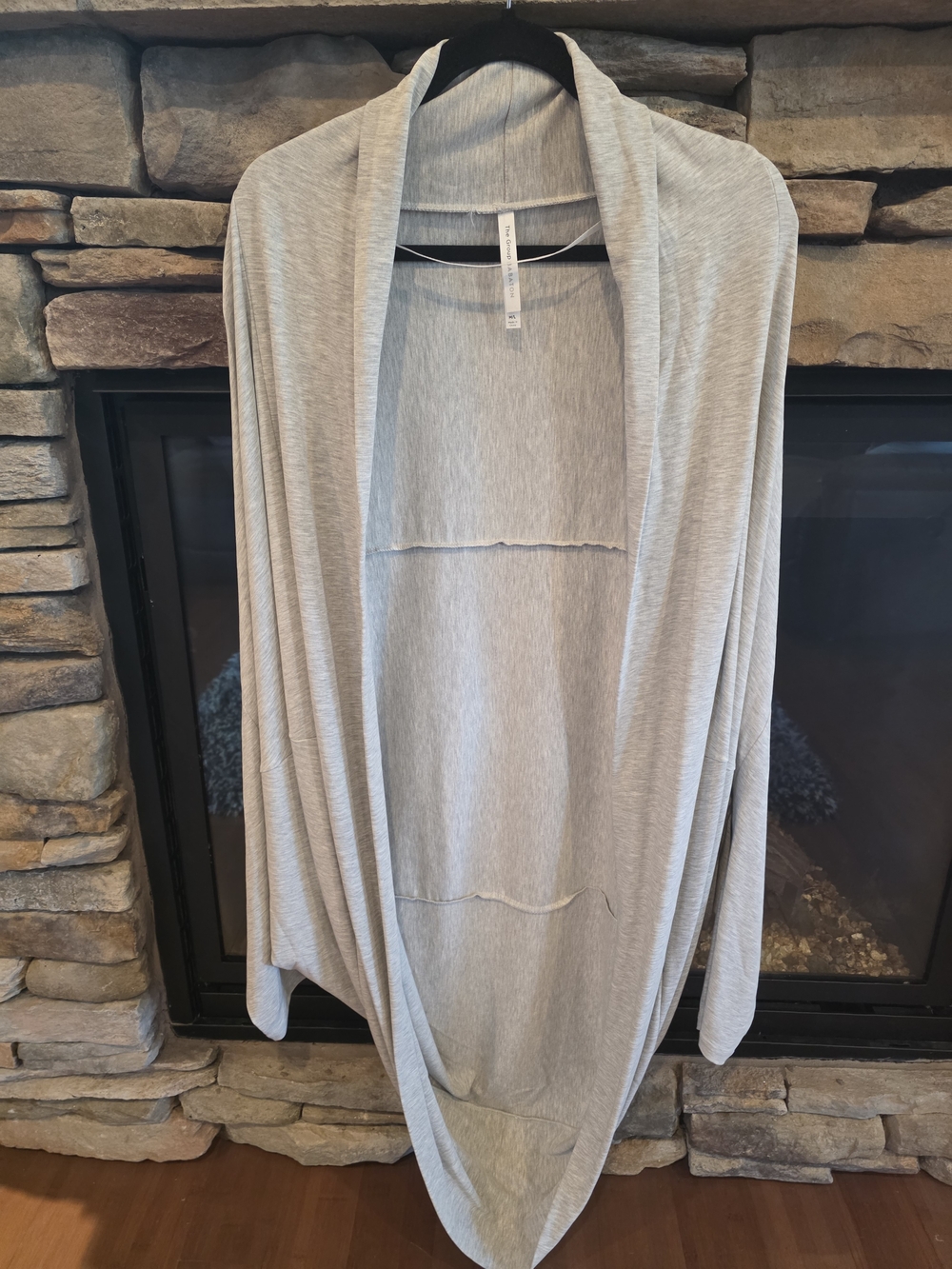 Babaton Light Gray Open Draped Cardigan